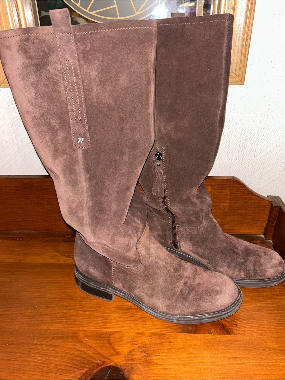 Naturalizer OnTime Wide Calf Suede Leather Boots - Picture 2 of 8